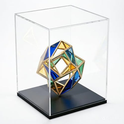Clear Acrylic Display Case for Figures & Collectibles, Dustproof Showcase Box with Black Base, No Assembly Display for Models, Toys & Memorabilia, 5.9 x 5.9 x 8.2 Inch - size: 5.9 x 5.9 x 8.2 inch
