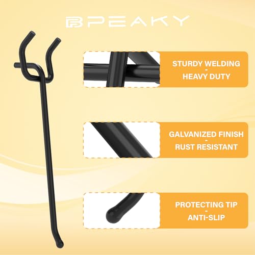 50PC 6" Pegboard Hooks for 1/4" Peg Board | Heavy Duty Black Metal Pegboard Hooks for Tools & Supplies, 30 lb Capacity Organizer Accessories for Garage, Store - size: 6 Inch