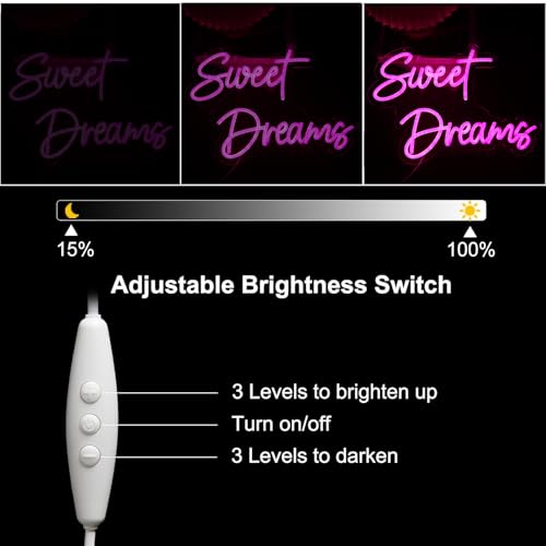 Sweet Dream Neon Signs for Wall Decor，Led Neon Light for Bedroom，Bedroom,Christmas Birthday Party Gift - style: sweet dream
