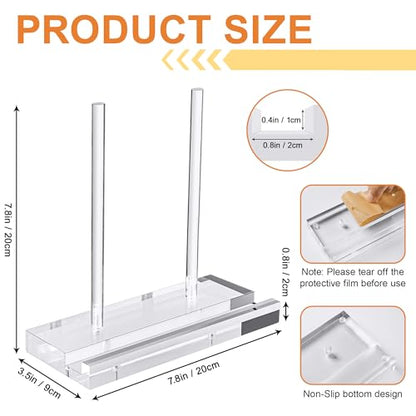CHEPULA Plate Stands for Display 10 Inch, Acrylic Display Stand | Tabletop Art Display Clear Easel Stand for Plates, Album, CD, Magazine, Card, Frame