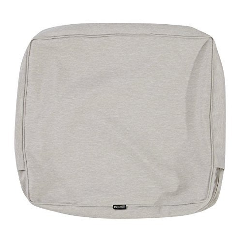 Classic Accessories Montlake Water-Resistant 21 x 20 x 4 Inch Outdoor Back Cushion Slip Cover, Patio Furniture Cushion Cover, Heather Grey, Patio Furniture Cushion Covers - color: Heather Grey, size: 21 x 20 x 4 Inch