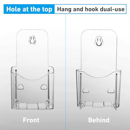 xydstay Acrylic Brochure Holder 4x9 Inches Slant Back Design, Clear Display Stand, Plastic Table Stand Sign Holder,Pamphlet Holder Flyer Holder,Display Stand,Table Signs Plastic Paper Holder for Office, Home, Store, 2 Pack
