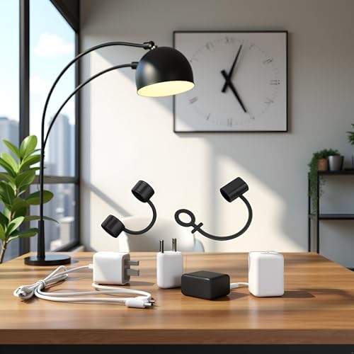 2 Pcs Black Silicone Anti Lost Cover Protections Sleeve Case Cable Converter Holder Strap Tether for Various Charging Adapters Charging Cable Adapter Keeper/Holder