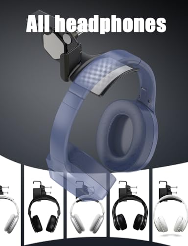 2-Pack Monitor Stand for Headphones and Headsets, Clamp-On Adjustable Headset Holder Space-Saving Desk Organizer(White) - color: 2-Pack White