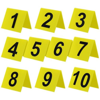 Tofficu Reusable Acrylic Number Markers Double-Sided Table Number Signs 1-10 for Restaurant Banquets Game Supplies and Event Seating