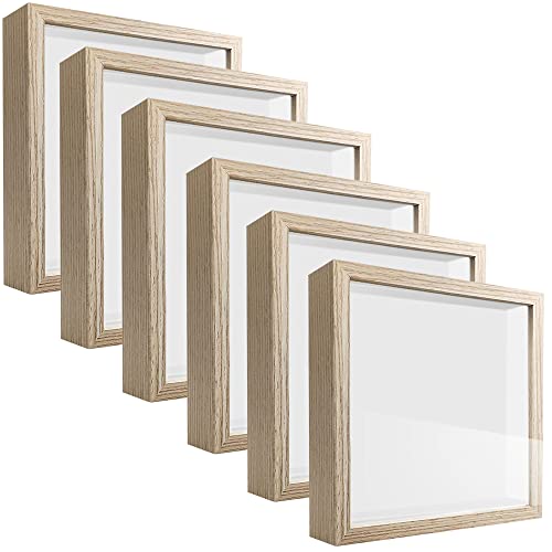 5x5 Small Shadow Box Frame , Display Case Box for Memorabilia, Medal, Wedding Memories, Crafts, Tickets and Photos, Picture Frame for Wall and Tabletop (6Packs-Natural Gray, 5x5) - color: 6packs-natural Gray, size: 5x5