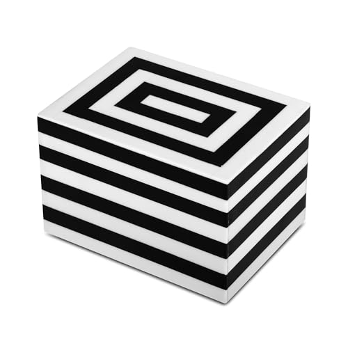 Handicrafts Home Decorative Keepsake Box 6x4.5 – Small Organizer Box with Lid, Boho Decorative Storage, Retro Memory Box, Unique Coffee Table Décor, Jewelry or Trinket Box, Modern Shelf Decorative Box - color: Concentric, size: 6 x 4.5 x 4 Inches