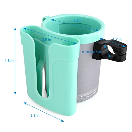 Accmor 3-in-1 Bike Cup Holder with Cell Phone Keys Holder, Bike Water Bottle Holders, Universal Bar Drink Cup Can Holder for Bicycles, Motorcycles, Scooters, Grey Green, 2 Pack - color: Grey Green-2 Pack