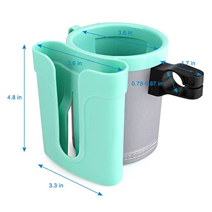 Accmor 3-in-1 Bike Cup Holder with Cell Phone Keys Holder, Bike Water Bottle Holders, Universal Bar Drink Cup Can Holder for Bicycles, Motorcycles, Scooters, Grey Green - color: Grey Green