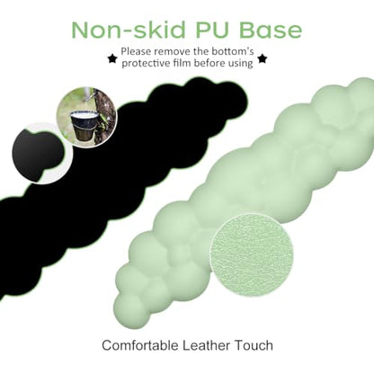 JIKIOU Upgrade Leather Cloud Keyboard Wrist Rest, Cloud Wrist Rest with Non-Slip PU Base, Comfortable Memory Foam Wrist Rest for Computer Laptop Mac Gaming Office and Pain Relief Christmas Wish Gift - color: 06pastel Green