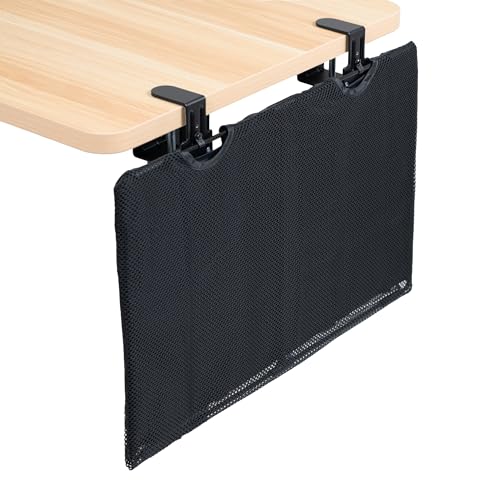 VIVO Black Clamp-on 24 inch Desk Cable Management Sleeve, DESK-SKIRT-24P | Privacy Desk Skirt, Cable Organizer, Wire Hider Kit Panel System - size: 24" Panel
