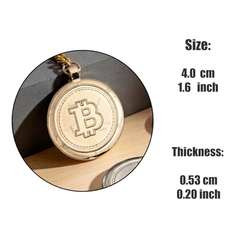 Bitcoin Keychain Key Chains Men Keychain Accessories Key Chain Rings (A-Gold, One Size)