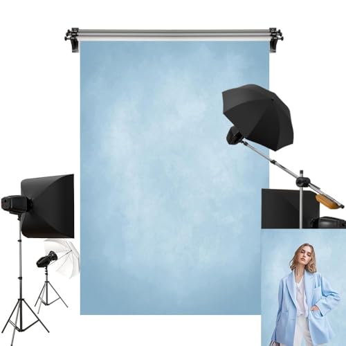 Kate 5x7ft/1.5x2.2m Blue Backdrop Texture Baby Blue Portrait Photo Shoot Studio Props - color: Light Blue, size: 5x7ft