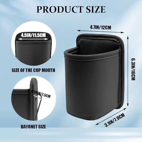 Large Car Door Cup Holder, Clip On Car Cup Holder, Auto Clip on Door Back Seat Extra Drink Holders, Automotive Accessories Water Bottle Organizer Mount Universal for Most Vehicles (Black) - color: Black