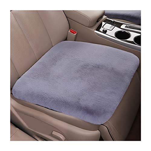 2Pack Car Front Seat Cushion, Soft Warm Faux Rabbit Fur Winter Auto Seat Cover, Fluffy Plush Vehicle Seat Protector Pad with Non-Slip Backing, Car Accessories for Home and Office Chair (Gray) - color: Gray