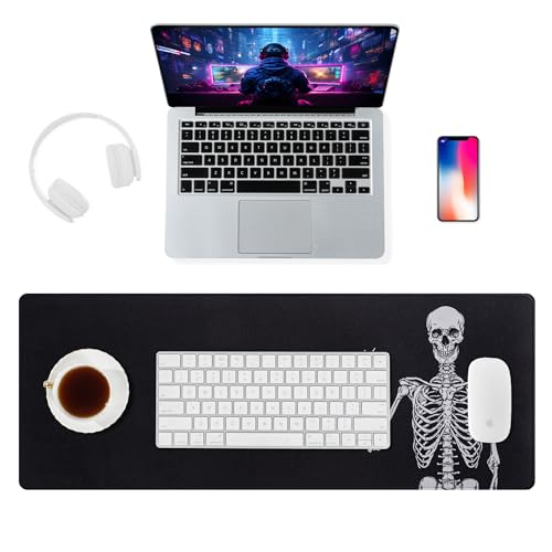ALOANES Waterproof Gaming Mousepad Large Mouse Mat Non-Slip Rubber Base | Desk pad Keyboard Desk Mat for Computer, Office Home, Right Skeleton Mat Large(27.6" x11.8"x0.12") - color: 03- Right Skeleton, size: 27.6L x 11.8W inches