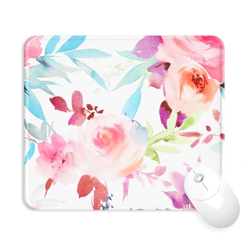 eulps Mouse Pad with Stitched Edge, Multiple Patterns Computer Mouse Pads with Non-Slip Rubber Base, Washable Cloth Mousepad, for Gaming, Laptop, PC (Pastel Bloom) - color: 30Pastel Bloom