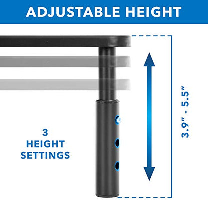Mount-It! Metal Monitor Riser 2-Pack | Height Adjustable Computer Display and Laptop Stand for Desktop | Fits Up to 32" Screens, 44 Lbs Capacity, Set of Two Risers - size: Set of 2