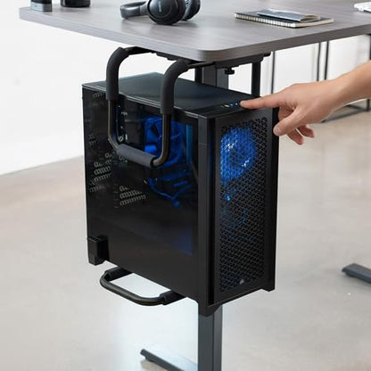 VIVO X-Large Heavy Duty Adjustable Under-Desk Mount, Home and Office Computer CPU Tower Stand with Secure Locking, Holds up to 66 lbs, Black, MOUNT-PC04B-L - size: X-Large