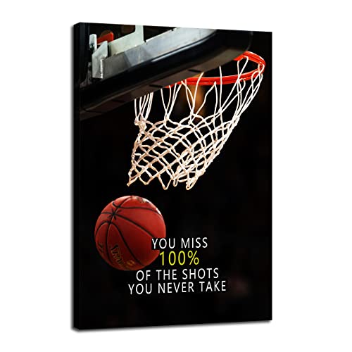 Inspirational Canvas Wall Art Sports Star quote Motivational Canvas affirmative basketball Poster Prints Framed Wall Art for Gym Inspiring Modern Home Wall Decor Framed Ready to Hang [12''W X 18''H] - color: Inspirational-1, size: 18"L x 12"W