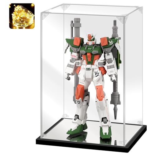 Acrylic Display Case for Collectibles Assemble Acrylic Display Box for Robot Gundam Model Clear Acrylic Case for Display Toys Memoribilia Action Figures(Black,13.8*9.8*21.7 inch) - size: 13.8*9.8*21.7 inch