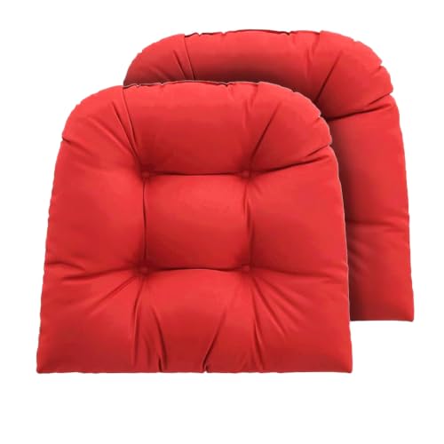 Outdoor Chair Cushions 22x22x4 Inch Set of 2, Red - color: Red, size: 22x22x4"