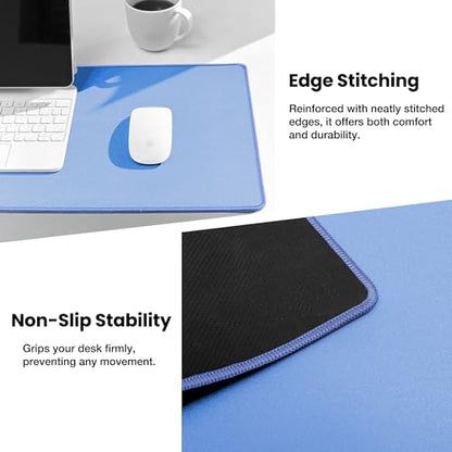 ALOANES Waterproof Gaming Mousepad Large Mouse Mat Non-Slip Rubber Base | Blue Grain Jacquard Surface Keyboard Desk Mat for Computer Office Home XL 31.5"x11.81"x0.12" - color: 01- Pro Blue, size: 31.5L x 11.8W inches