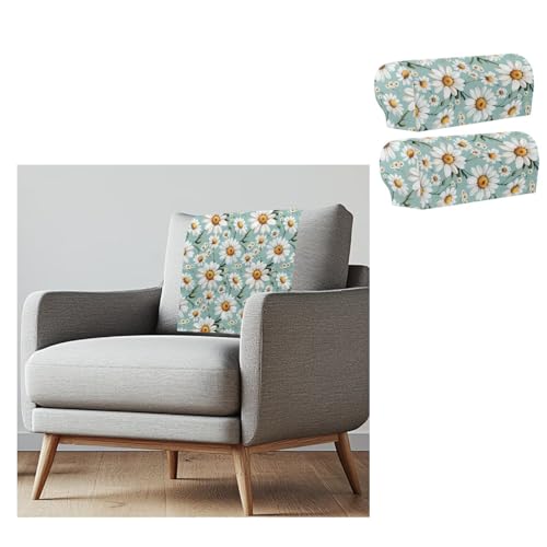Sofa Headrest Armrest Cover Set Recliner Headrest Protector Cover Fade Resistant Headrests Covers Non Slip Slipcovers Couch Furniture Protector for Living Room Leaf Floral - color: Leaf Floral