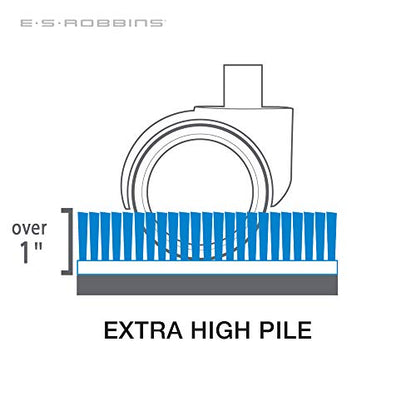 ES Robbins High Pile Carpet Chair Mat, Rectangle 46"x60" Beveled Edge - size: Rectangle, style: 46" x 60"
