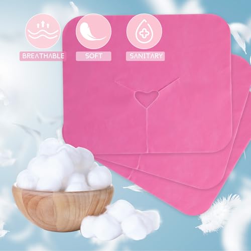 200 Pieces Disposable Face Cradle Covers Massage Headrest Covers for Massage Tables and Massage Chairs Beauty Spa Salon Bed, 11.8 x 15.7 Inches (Pink) - color: Pink