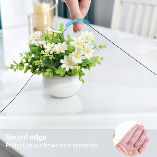 Clear Desk Mat, Non-Slip PVC Desk Protector Mat with Round Edge, Heat Resistant & Waterproof Clear Desk Writing Mat for Home and Office (23.6"*15.7") - size: 23.6" x 15.7"