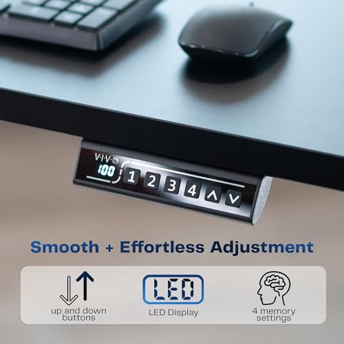 VIVO White 60 x 30 in Stand Up Desk, DESK-KIT-1W6-P3W | Electric, Holds 220 lbs, Sit Stand, Height Adjustable Table, Cable Tray, Full-Size Mouse Pad, Office Furniture, White Frame - color: White Top / White Frame, size: 60 x 30