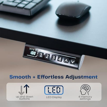 VIVO White 60 x 30 in Stand Up Desk, DESK-KIT-1W6-P3W | Electric, Holds 220 lbs, Sit Stand, Height Adjustable Table, Cable Tray, Full-Size Mouse Pad, Office Furniture, White Frame - color: White Top / White Frame, size: 60 x 30