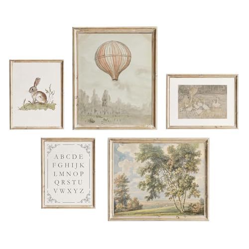 Vintage Nursery Wall Art Kids Canvas Poster Children Room Canvas Wall Decor Neutral Children Prints Country Posters Rustic Baby Room Art Prints Nursery Kids Artwork for Farmhouse Bedroom, Unframed - color: 5pcs Kids Art- 6"x8" - 8"x10", size: 8"L x 10"W