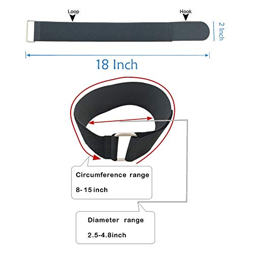 YiwerDer 6Pcs 18" x 2" Nylon Heavy Duty Reusable Hook and Loop Cinch Straps, Adjustable Fastening Securing Cable Straps, Black - style: 18" x 2Inch