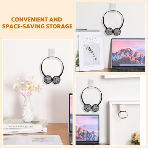 Weysat Under Desk Headphone Hook Hanger Purse Hook for Table with Adhesive Tape Acrylic Hanger Under Desk Mount for Most Headphone Purse Umbrellas(Clear,6 Pcs) - color: Clear