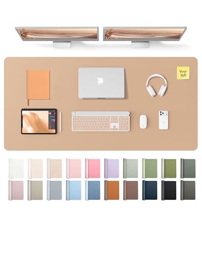 YSAGi Leather Desk Pad Protector, Office Desk Mat, Large Mouse Pad, Non-Slip PU Leather Desk Blotter, Laptop Desk Pad, Waterproof Desk Writing Pad for Office and Home (Latte,55" x 24") - color: Latte, size: 55" x 24"
