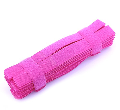 50pcs Cable Ties Reusable Fastening Wire Organizer Cord Rope Holder 7 Inch (Hot Pink) - color: Hot Pink