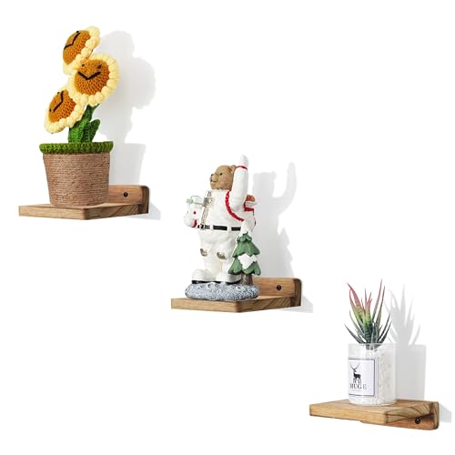 Small Floating Shelf,5 Inch Carbonized Black,Set of 3 Small Wall Shelf for Bedroom Living Room Bathroom Kitchen Office - color: Carbonized Black, size: 5 Inch-3 Pcs