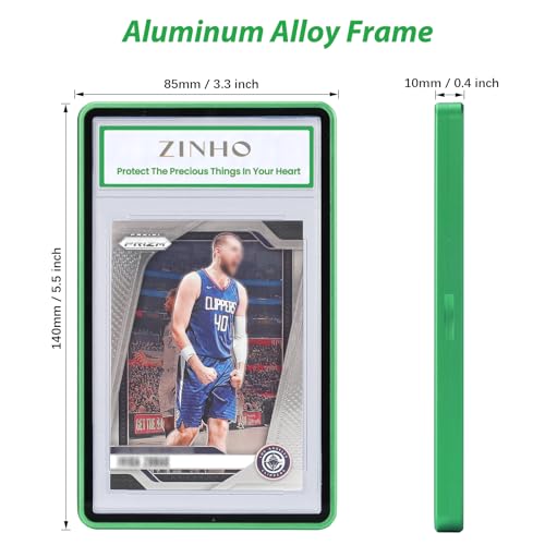 ZINHO Graded Card Case Magnetic Aluminum Alloy Slab Protector Display Case Fits 35PT PSA/CGC/CSG Cards, UV Protection (Green) - color: Green, style: PSA Card Case