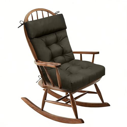 Outdoor Rocking Chair Cushions Patio Seat Pad High Back Recliner Chair Cushions for Porch Garden Balcony 40×20in Dark Grey - color: Dark Grey