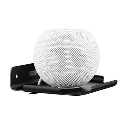 Small Wall Shelf, 4.7" Floating Shelves for Speakers, Internet Router, Smart Home, Apple HomePod Mini, Echo Dot 4th, Security Camera– for Bedroom, Gaming Room, and Living Room (Black)