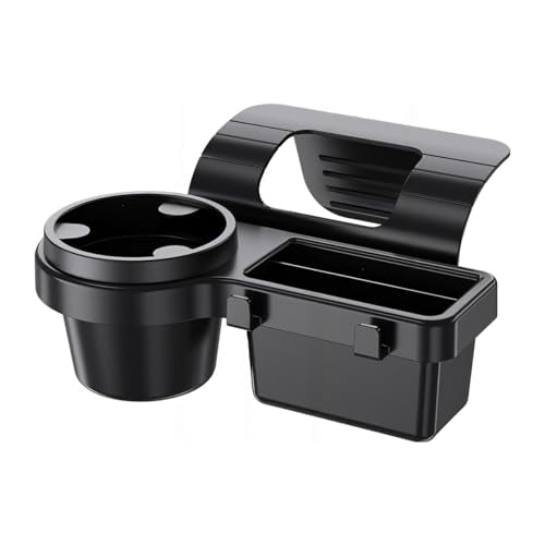 Car Window Organizer, Vehicle Side Door Storage Rack with 2.79 Inch Water Cup Phone Holder & Charging Port, Multifunctional Automotive Interior Organizer Accessories, Universal Fit