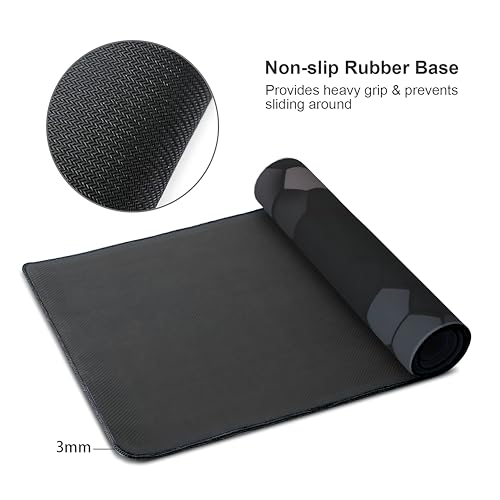 Hexagon Honeycomb Large Mouse Pad,Gaming Keyboard Desk Pad,Extended Mouse Mat Non-Slip Rubber Base with Stitched Edges for Office Game Home XL 31.5"x11.8" - color: Honeycomb B, size: 31.5L x 11.8W inches