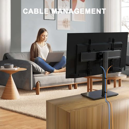 XINLEI Universal Swivel TV Stand Base Table Top TV Stand for 32-75 Inch TVs 60 Degree Swivel, 12 Height Adjustable Monitor Mount Stand, Max VESA 600x400mm,Holds up to 99lbs TS204 - style: 600x400mm Vesa