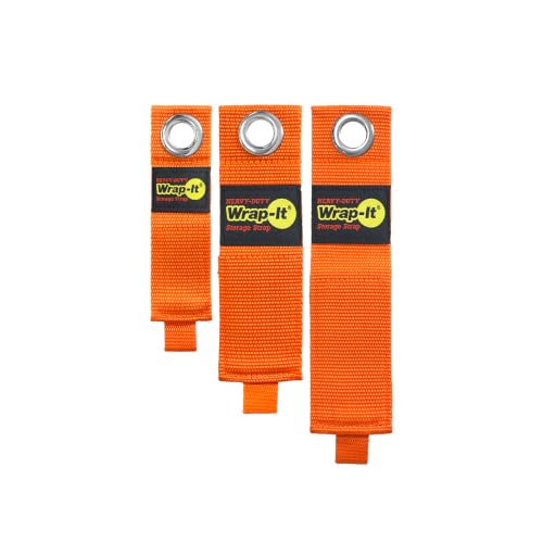 Heavy-Duty Wrap-It Storage Straps (Assorted 3-Pack), Blaze Orange - Garage Organizer and Extension Cord Hanger and Electric Cord Organizers for Garage Gadgets - color: Blaze Orange, size: Assorted 3-Pack