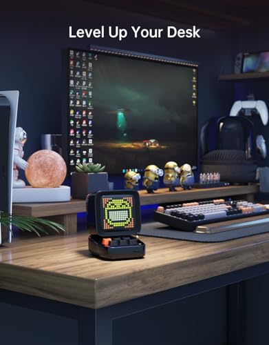 Divoom Ditoo Retro Pixel Art Game Bluetooth Speaker with 16X16 LED App Controlled Front Screen (Black) - color: Black