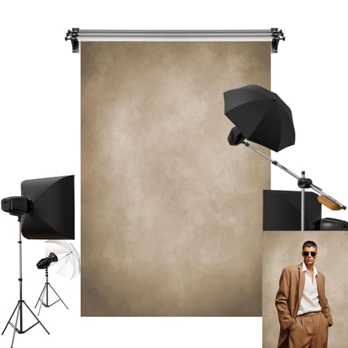 Kate 5x7ft/1.5x2.2m Tan Portrait Backdrop Headshot Background Light Brown Texture Fabric Photography Studio Props - color: Tan, size: 5x7ft