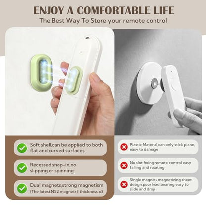 VZZNN 20 Pack Magnetic Remote Control Holder Wall Mount (5 Colors), Self Adhesive TV Remote Holder No Drill for Home Office TV, Fan and Air Conditioner Remote Control