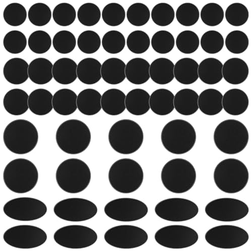60Pcs Plastic Model Miniature Bases 40mm 50mm 60mm 75X42mm,4mm/0.16 Thick Circular War Figure Display Stands For Gaming Miniatures or Wargames Role Playing Board Game Figure Toy(60PCS-40&50&60&75X42mm-Mix Black) - color: 60PCS-40&50&60&75X42mm-Mix Black